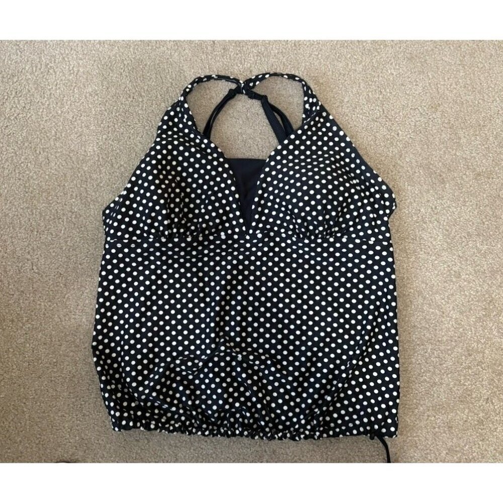 Mermaid Maternity Size 2X Polka Dot Tankini Swim Top Adjustable Straps